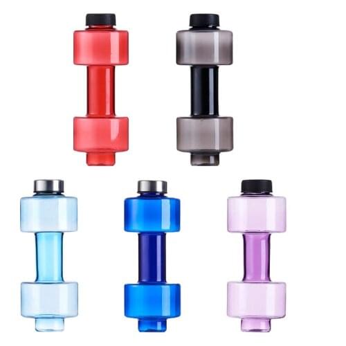 Dumbbell Plastic Bottle 550ML Sports Water Bottles Portable Leakproof Dumbbell Lose Weight Barbell Gym Fitness Equipment 6 Color