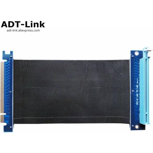 Left Angle PCI-Express PCIe3.0 16x to 16x Flexible Riser Cable For GTX1080TI firepro w7100 / radeon RX580 / VEGA64 / pro wx5100