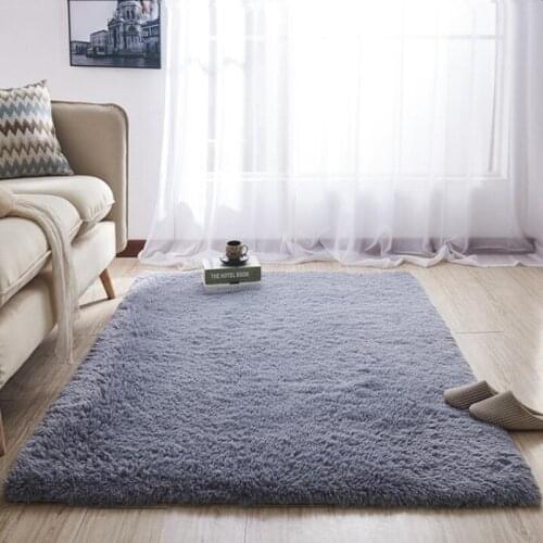 Living Room Carpet Soft Faux Fur Area Rug Rectangle Mats European Fluffy Mat Kids Room Rug Bedroom Mat Antiskid Green