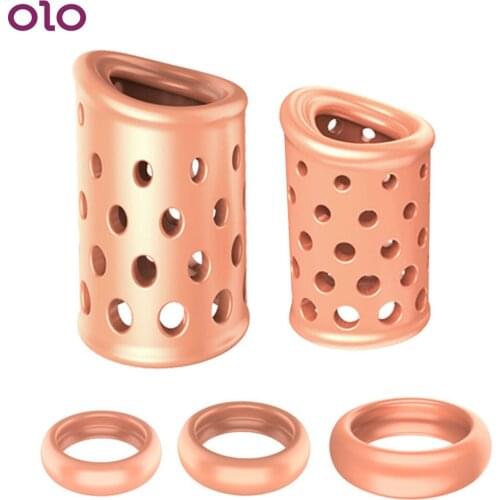 5Pcs/set Cock Rings Delay Ejaculation Male Chastity Device Sex Toys For Men Erotic Penis Rings Foreskin Correction Adult Toys