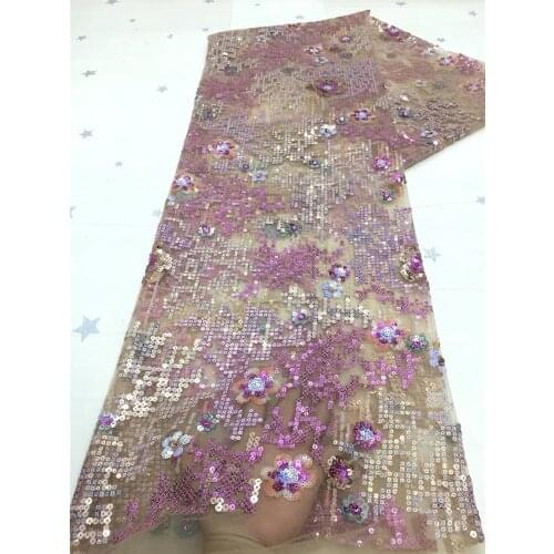 Beautiful Nigerian style lace, exquisite multicolor sequin flower embroidery, French tulle lace, suitable for ladies' skirts