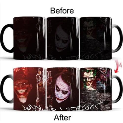 Mug European And American Style Creative Mug Comic Ceramic Coffee Mug Clown Ceramic Discoloration Mug Coffee Cup B20058