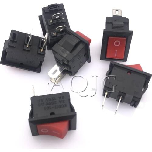 10pcs KCD11 Rocker Switch 10*15mm Mini Push Button Switch ON-OFF / ON-OFF-ON 2 Pins / 3 Pins 3A 250VAC / 6A 125VAC 10x15mm