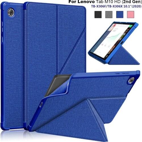 Multi Angle Magnetic TPU Back Cover Fit For Lenovo Tab M10 HD 2nd Gen (2020) 10.1 inch TB-X306X TB-X306F Auto Sleep/Wake
