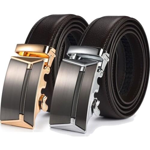 Mens Jeans Automatic Buckle Cowhide Real Genuine Leather Belts Luxury Brand Waistband Strap Belt for Men 140 150 160 170 180cm