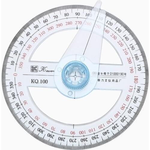 NICEYARD 10cm Circular Swing Arm Angle Finder Gauging Tools Plastic 360 Degree Pointer Protractor Ruler
