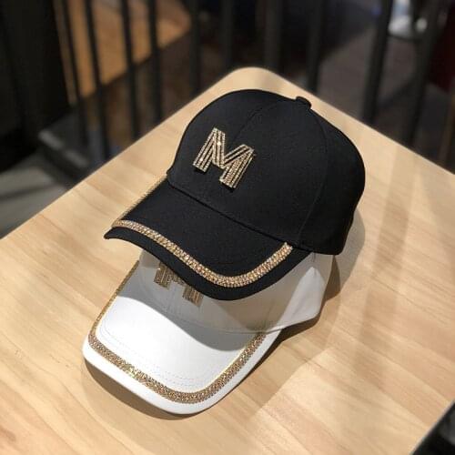 New Brand D M Letter Diamond Baseball Cap Korea Ladies Hip-hop Hat Summer Outdoor Trend Sunshade Sun Hat for Women