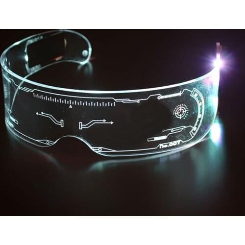 LED Luminous Glasses Electronic Visor Glasses Light Up Glasses Prop For Festival KTV Bar Party Performance Christmas Light