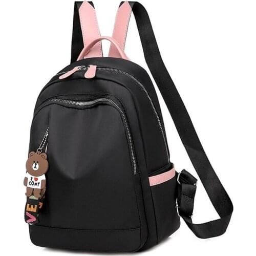 Oxford Womens Backpack Bag Girl Lady Woman Pink Patchwork Zipper School Shoulder Bags Back Fashion Casual Preppy Style 2019
