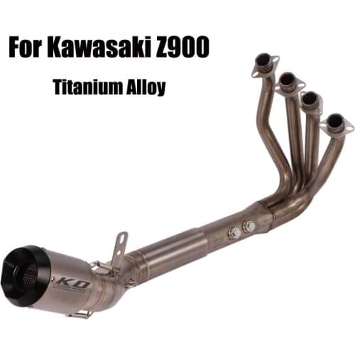 Motorcycle Front Header Pipe Exhaust Muffler End Tips Connect Link Section Tube Titanium Alloy Slip On For Kawasaki Z900