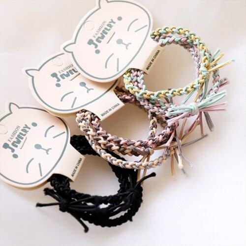 3Pcs/set Knitted Small Elastic Disposable Hair Bands Scrunchie Girls Rubber Rope Ponytail Holder Hair Accessories Hair Ties