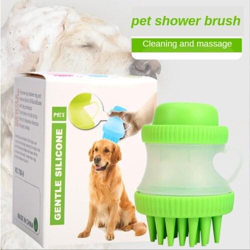 Pet Dog Shampoo Massager Brush Cat Massage Comb Combing Shampoo Brush Shower Brush Bathing Short Hair Soft Silicone Bath Brush