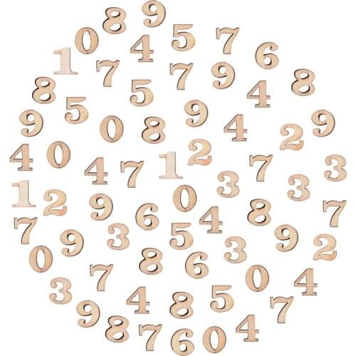 Mixed 50pcs Number Wood Craft Embellishments MDF Wooden Cutout Flatbacks Scrapbooking for Cardmaking DIY Art Decoration