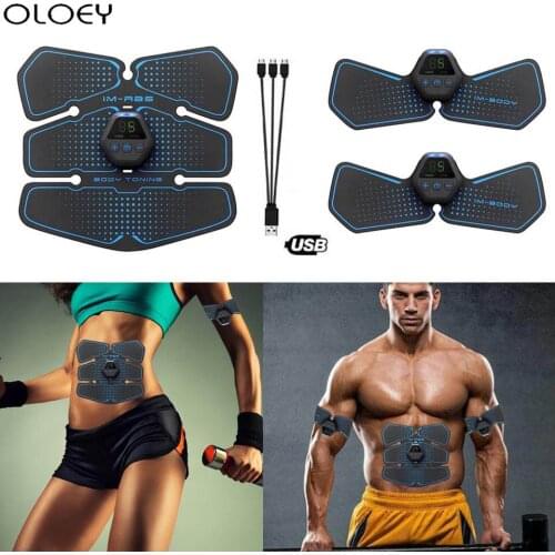 Abdominal Muscle Stimulator Trainer EMS Abs Fitness Equipment Training Gear Muscles Electrostimulator Toner Gym Exercise At Home