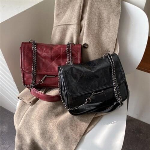 Shoulder Messenger Bag Women Bags 2021 Pu Leather Retro Crossbody Bags Female High Quality Korean Style