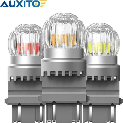 AUXITO 2x 3157 3156 P27/7W P27W 3057 4157 LED Bulb Auto Turn Signal Light DRL Reverse Brake Tail Lamp For Lada Chevrolet Isuzu