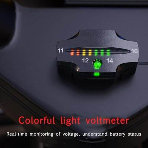 12V LED Tricolor Indicator Light Digital Panel Voltmeter Electric Voltage Meter Volt Tester for Auto Battery Car Motorcycle Ship