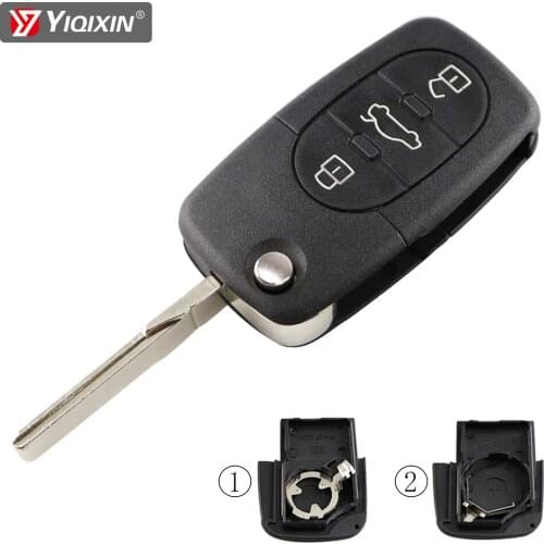 YIQIXIN 3 Button For Audi A2 A3 A4 A6 A8 TT Quattro RS4 Allroad 1994-2004 Remote Car Key Shell Fob Cover Case Folding Blank Case