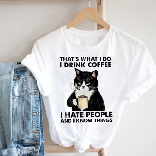 Women Clothing Cat Funny Letter Cute Kawaii Fruit Cartoon Ladies Summer Clothes Print Tshirt Female Tee Top Graphic T-shirt