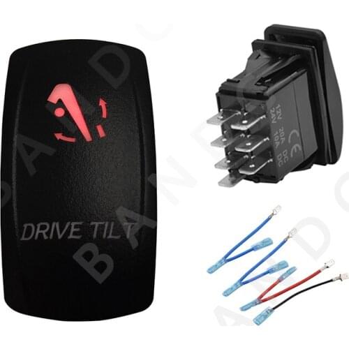 Jumper Wire Set,DRIVE TILT 12V 24V Car Boat Caravan Rocker Switches Waterproof Car Buttons Dual Red LED Lights Bar Interior Part