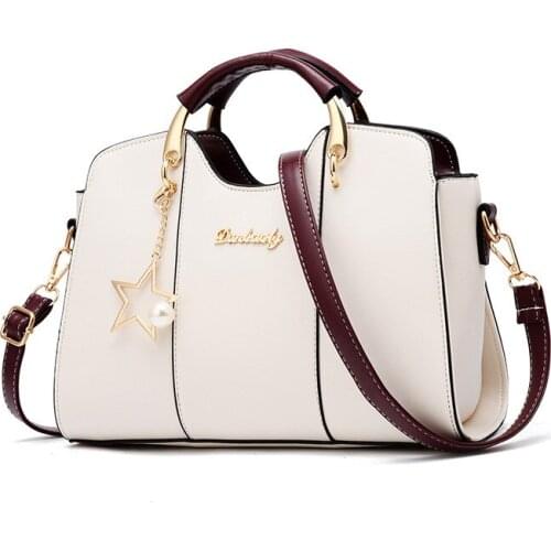 2020 fashion new ladies bag PU leather bag large capacity simple shoulder bag solid color zipper handbag
