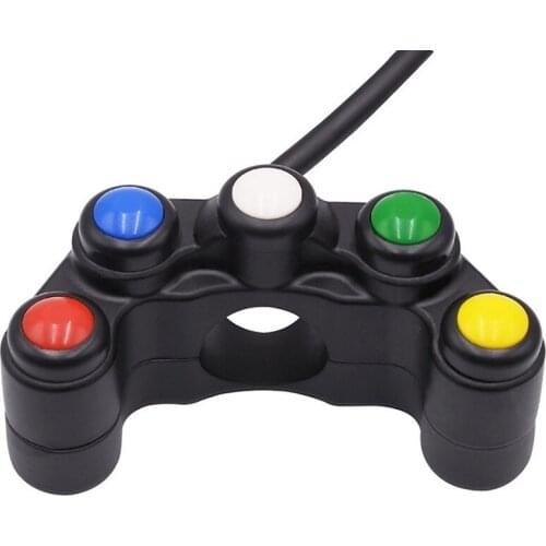 Electric vehicle Motorcycle 5 button Switches Handlebar Mount Headlight Turn lamp Fog Lights Start Ignition Buttons Universal