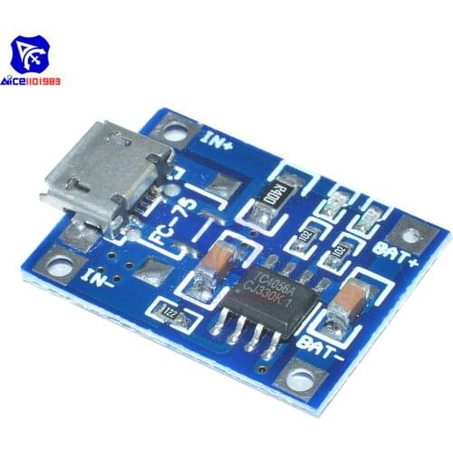5PCS/Lot TP4056 5V 1A Battery Charging Board Charger Module Lithium Battery Micro USB Input Voltage 4.5V - 5.5V