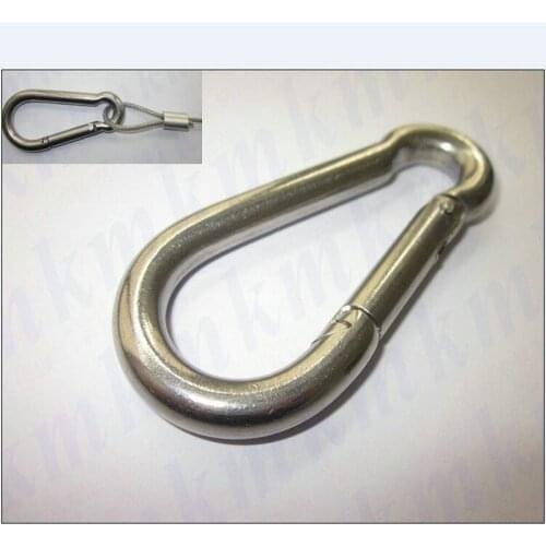 50PCS/LOT M6X60MM stainless steel carabiner spring DIN5299C snap hooks