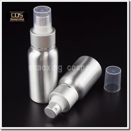 50PCS empty 30ml matt silver aluminum bottle with mist pump, 30ml metal spray pump bottle, aluminum cosmetic tins with pump