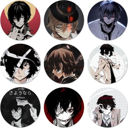 58mm Japan anime bungou stray dogs Dazai Osamu Badge Brooch Pin Accessories For Clothes Backpack Decoration gift