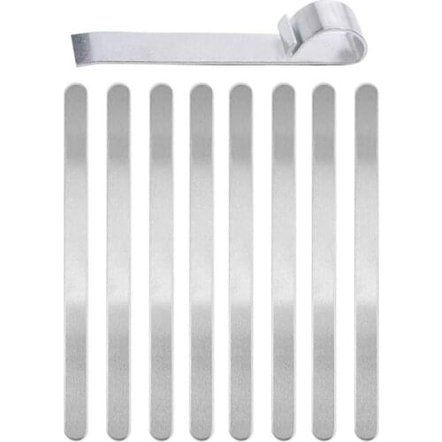 9Pcs Stainless Steel Bracelet Blanks Bangle Bracelet Bending Bar for stamping