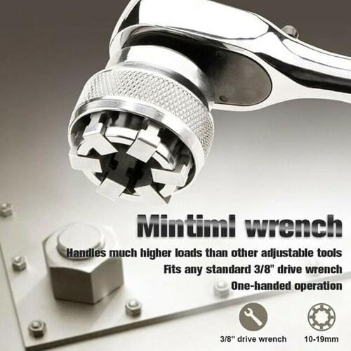 Adaptive Wrench Ratchet Universal Wrench 10MM-19MM Chrome Molybdenum Steel Universal Sleeve 3/8 Socket