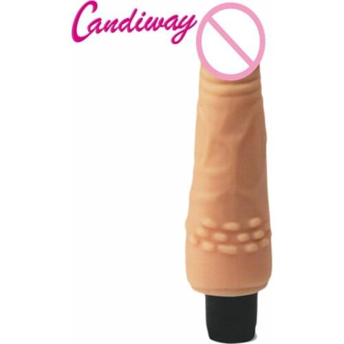 Candiway New 4 Styles Silicone Powerful Vibrator Realistic Artificial Penis Vaginal Stimulation Adult Masturbator Toy For Women