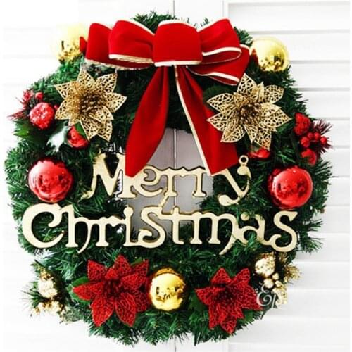 Flower Wreath Natural Realistic Looking Faux Silk Flower Decorative Xmas Tree Wreath Ornament for Home