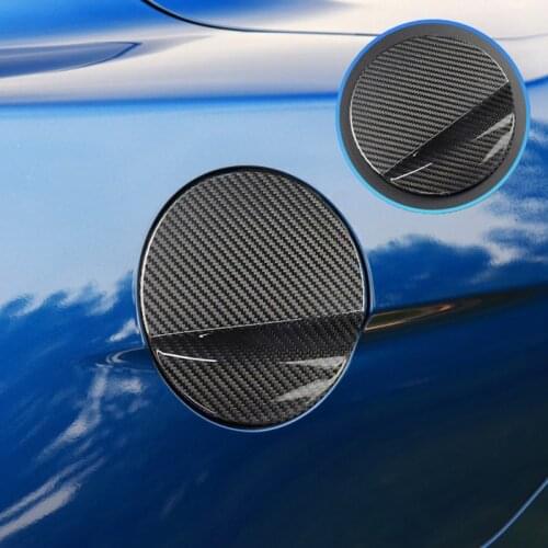 Fuel tank decorative cover For Ford Mustang 2015-2021 Car Accessories Dry Carbon Fiber Sticker Car Gasoline Tank Cap