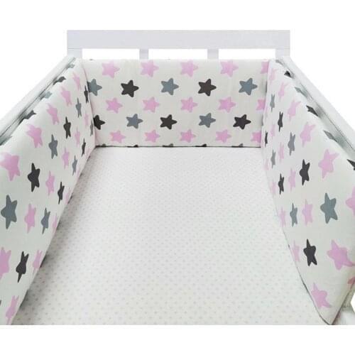 Nordic Stars Design Baby Bed Thicken Bumpers One-piece Crib Around Cushion Cot Protector Pillows Newborns Room Decor