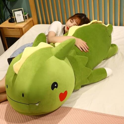 120CM Big Size Long Lovely Dinosaur Plush Toy Soft Cartoon Animal Dinosaur Plush Pillow Stuffed Doll for Kids Girl Birthday Gift