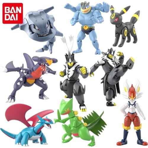 Bandai SHODO 4 Series Assembly Model Pokemon Anime Figures Machamp Garchomp Umbreon Cinderace Sceptile Action Figure Model Toys