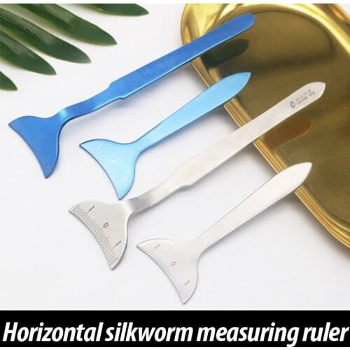 Korean horizontal silkworm measuring ruler horizontal silkworm pad measuring instrument straight arc with scale measuring ruler