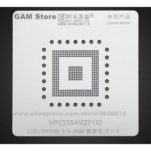 MPC5554MZP132 BGA Stencil Car PC Board Controller IC Reballing Pins Solder Tin Plant Net Amaoe Square Hole Heating Steel Mesh