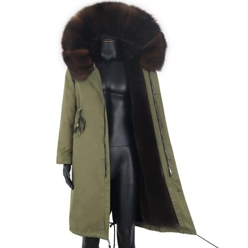 2021 Winter New Men Jacket Solid Color Parkas Quality Natural Fox Fur Mens Real Fur Collar Warm Thick Male Fashion Casual Parka