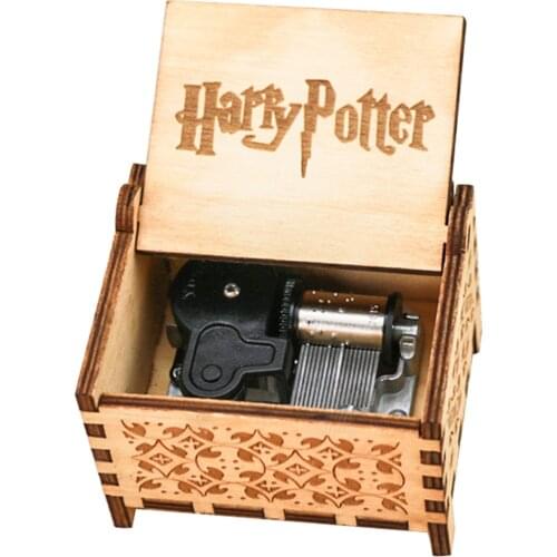 YouTang Music Box 18 Note Windup Clockwork Mechanism Engraved Wood Music Box for Kids,Play Hedwigs Theme