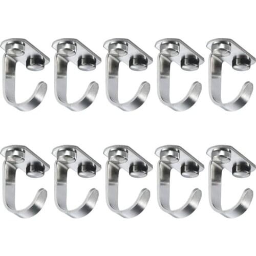 Stainless Steel Top Mounted Hooks Ceiling Screw Mounted Hook Towel/Robe Hooks for Closet Top Bathroom Kitchen Cabinet-Pack of 10