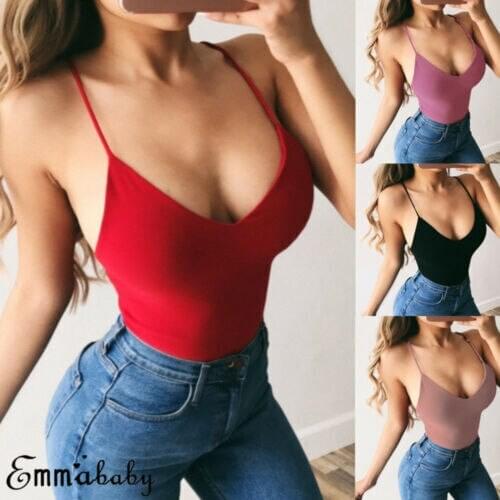 New Fashion Summer Women 5 Colors Sexy Casual Sleeveless Tank Top Solid Stretch Slim Bottoming Camisole Size S-L