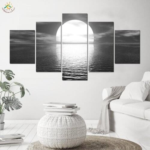 Ocean Black Moonlight Shadow Modern Wall Art HD Canvas Painting Modular Pictures Pop Art Wall posters and prints living room