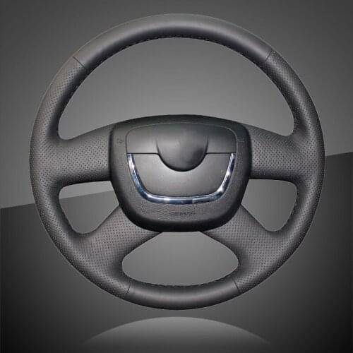 Car Braid On The Steering Wheel Cover for Skoda Octavia a5 Superb 2012 2013 Fabia 2010-2014 Interior Auto Steering Wheel Covers
