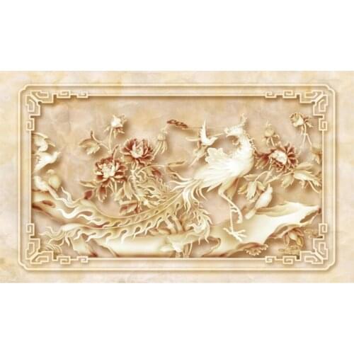 Custom 3D Photo Wallpaper ceilings three-dimensional embossed flowers and rich ceiling murals