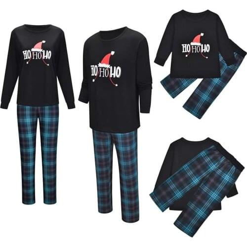 Christmas Hat Pajamas Sets For New Year Merry Xmas Family Matching Women Kid Men Baby Boys Girls Sleepwear Outfits