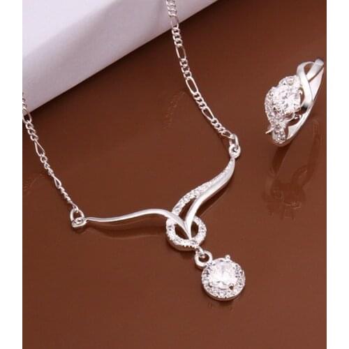 S607 925 sterling silver jewelry set, fashion jewelry set necklace ring /ayaajpha goeapfla