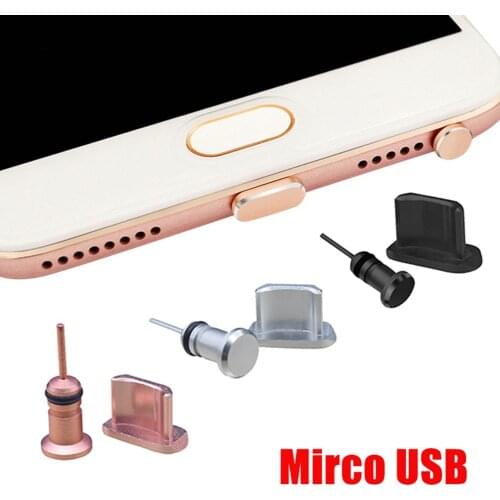 Type-C Micro USB Earphone Jack Charge Port Anti-Dust Plug for Android iPhone